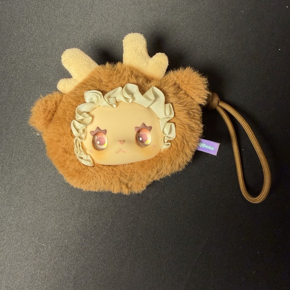 LOVELY EMMA Fluffy Dumpling Plush Coin Purse Pendant: Bambi Fawn (Brown Deer)